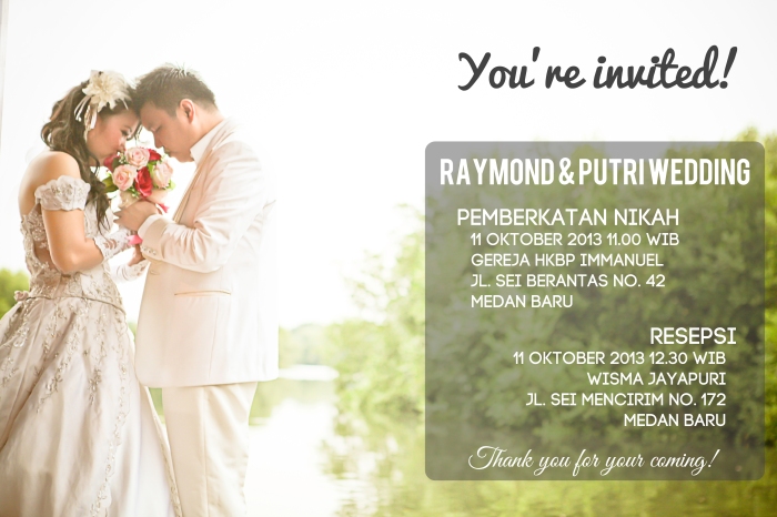 Raymond & Putri Wedding Invitation 